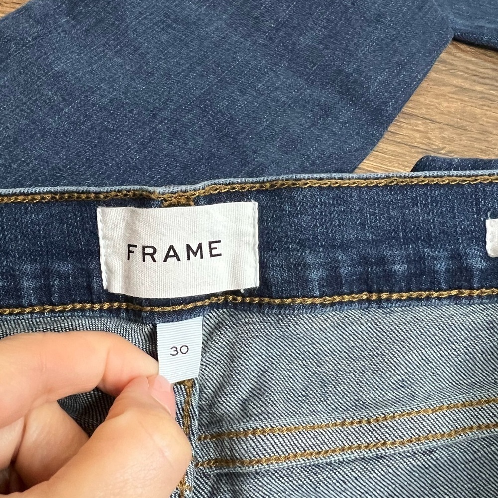 FRAME Le Garçon Jeans Size 30 Distressed Straight Leg - Picture 2 of 4